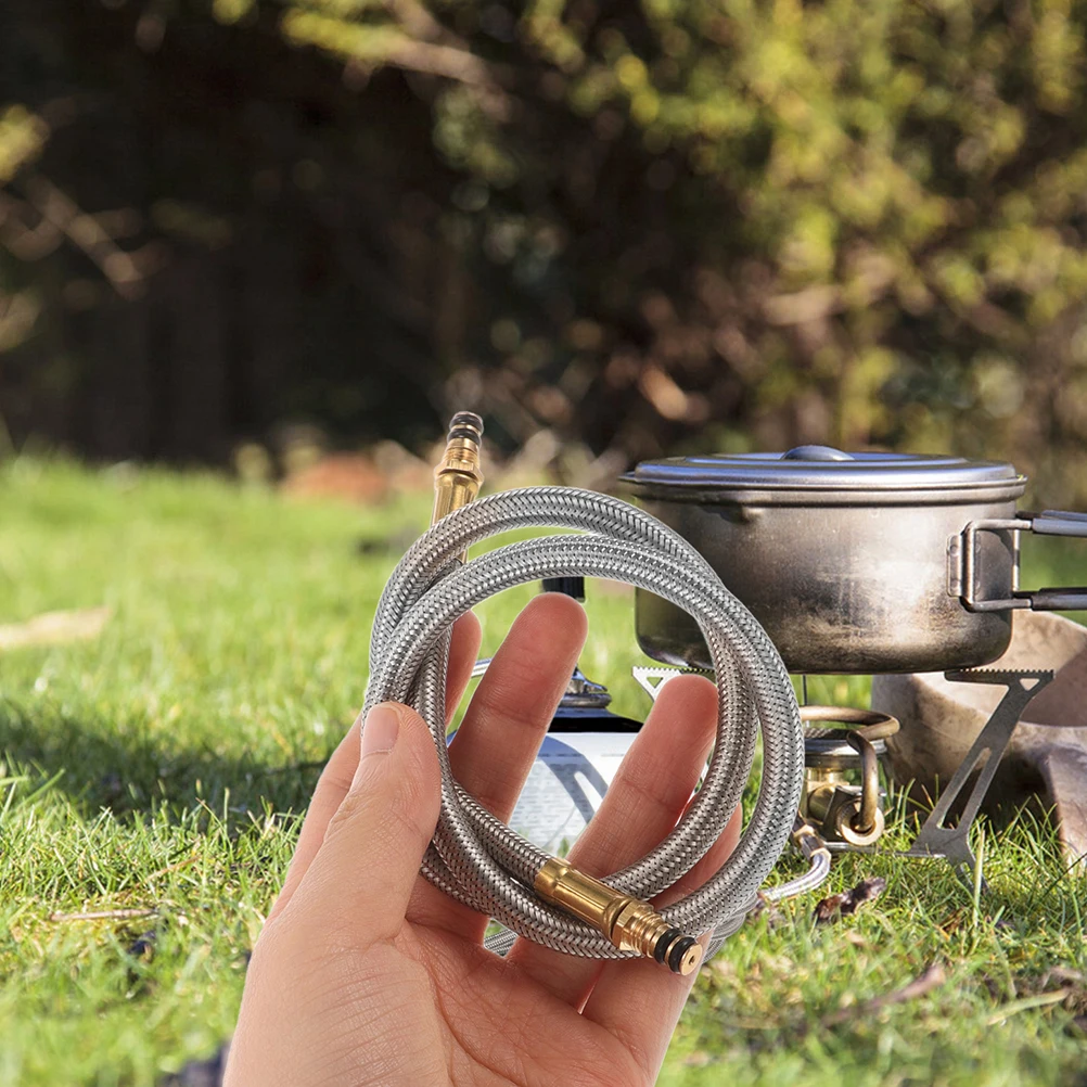 

Gas Line Propane Grill Parts Camper Hose Fire Gasoline Bottles Adapter Stainless Steel
