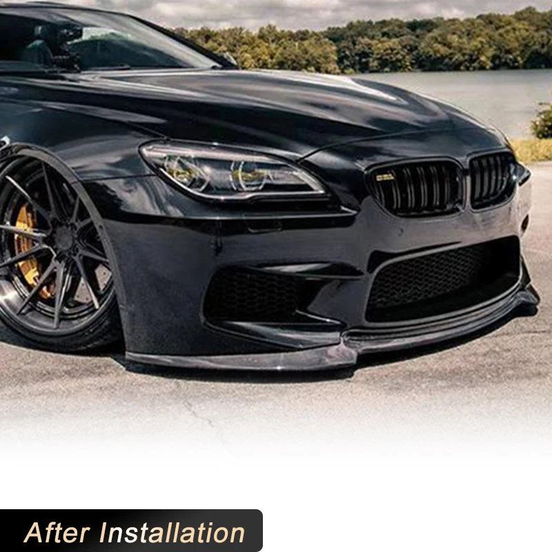 Front Bumper Lip Splitters for BMW 6 Series F06 F12 F13 M6 Base Sedan Convertible Coupe 2014-2017 Front Lip Carbon Fiber / FRP