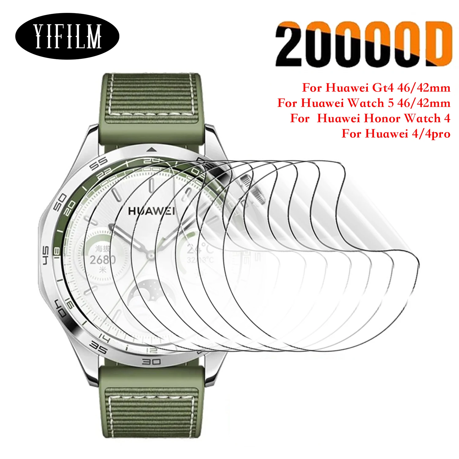Soft TPU Hydrogel Films For Huawei Watch 5/4/GT4 41/42/46MM Smartwatch Clear Screen Protector Accessories Shatterproof Not Glass