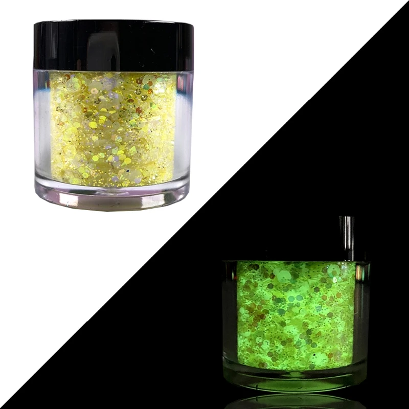 Glow in The Dark Glitter Luminous Glitter Glitter Sequins Chunky Shiny Powder for Body Eye Hair