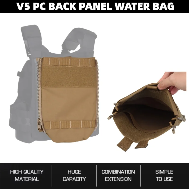 

V5 PC Back Panel Water Bag | MOLLE Compatible Leak-Proof Design For Hunting Vest Accessories | Wilderness Adventure Accessories