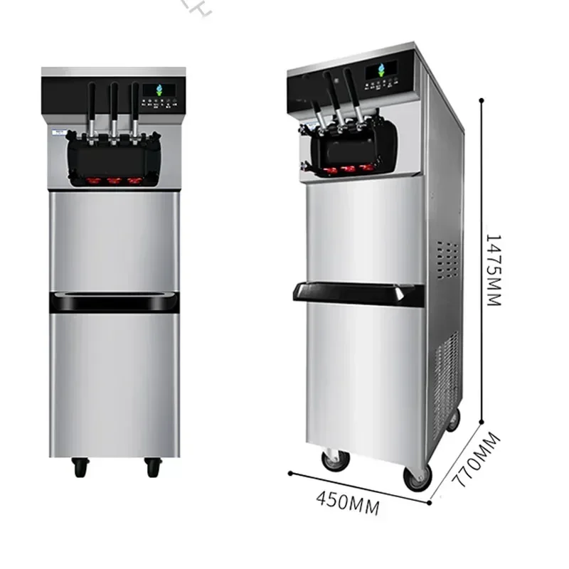 Commercial Appliances 38~48L/h Ice Cream Machine Commercial Automatic Soft Ice Cream Machine Small Vertical Sundae Cone Ice Crea