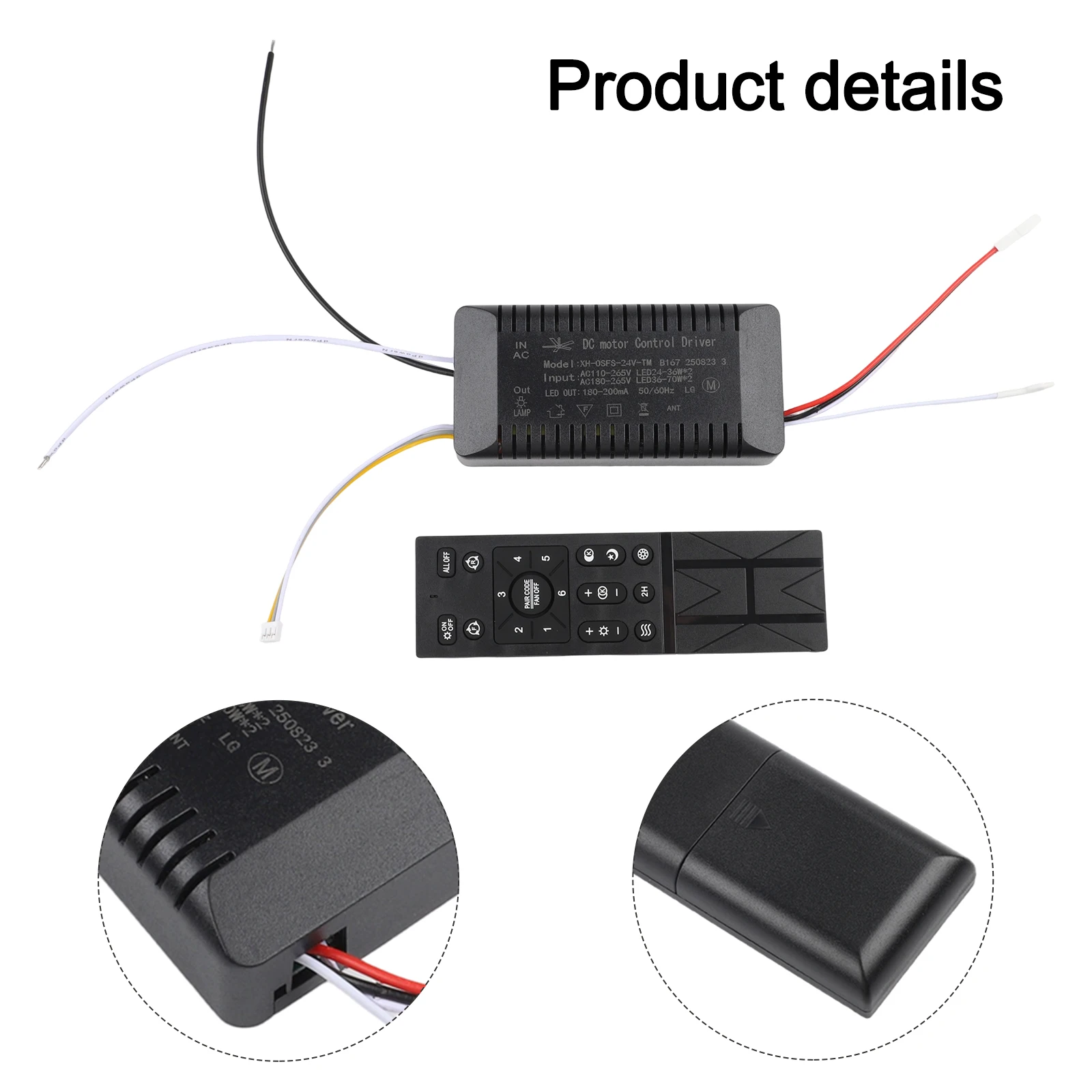 6 Wireless Fan Controller Controller Driver Fan Control Ceiling Fan Remote 6 Settings AC 110V-265V Voltage 6 Wireless