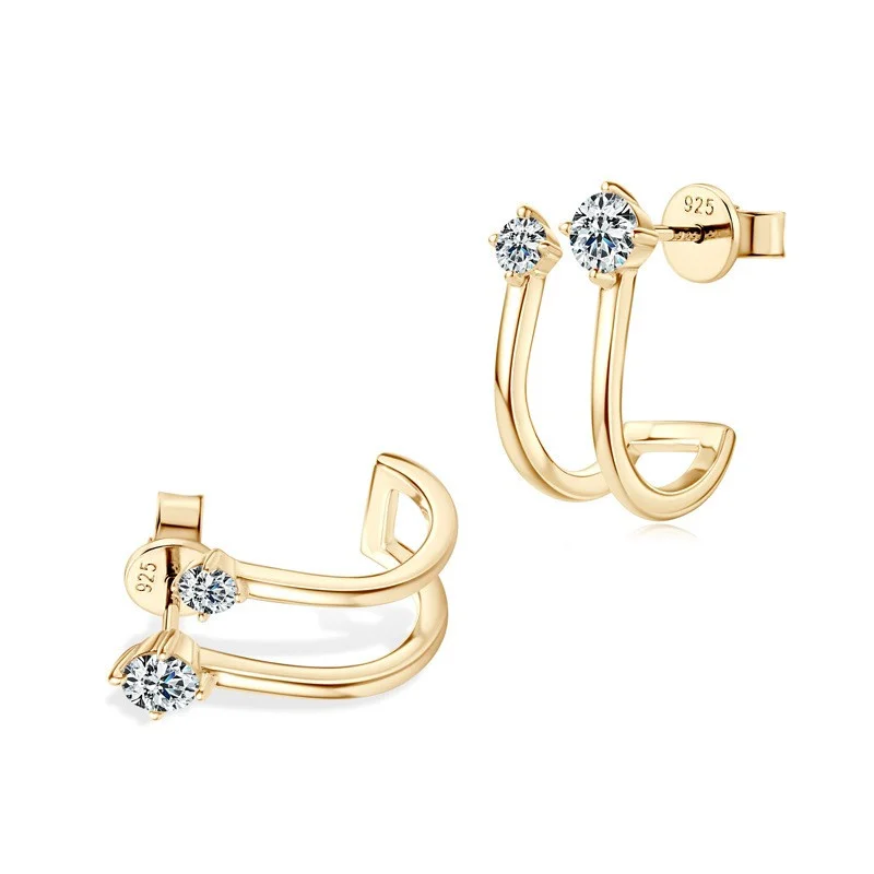 

ZFSILVER модные серьги из серебра 925 пробы с муассанитом, классический изысканный дизайн, серьги с буквой C для очаровательных женщин, аксессуары, ювелирные изделия, подарок EMO-382