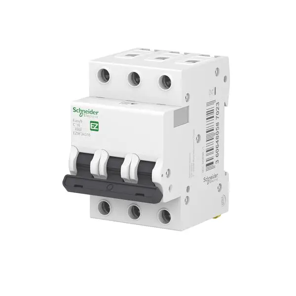 3X70A Tripolar Circuit Breaker C Curve Mini Din - Schineider