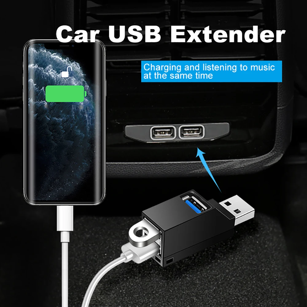 Mini USB 3.0 HUB Adapter USB 2.0 HUB Extender 3 Port USB Hub High Speed Data Transfer USB Splitter Docking Station for PC Laptop