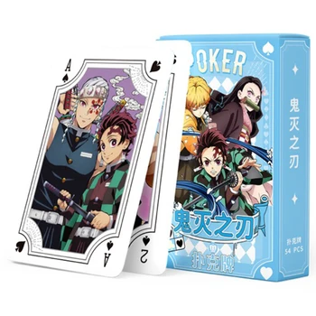 Demon Slayer Poker Spielkarten Brettspiele Anime Nezuko Kind Kinder Kinderspielzeug Deckkarte Manga Conan Genshin Impact Familie