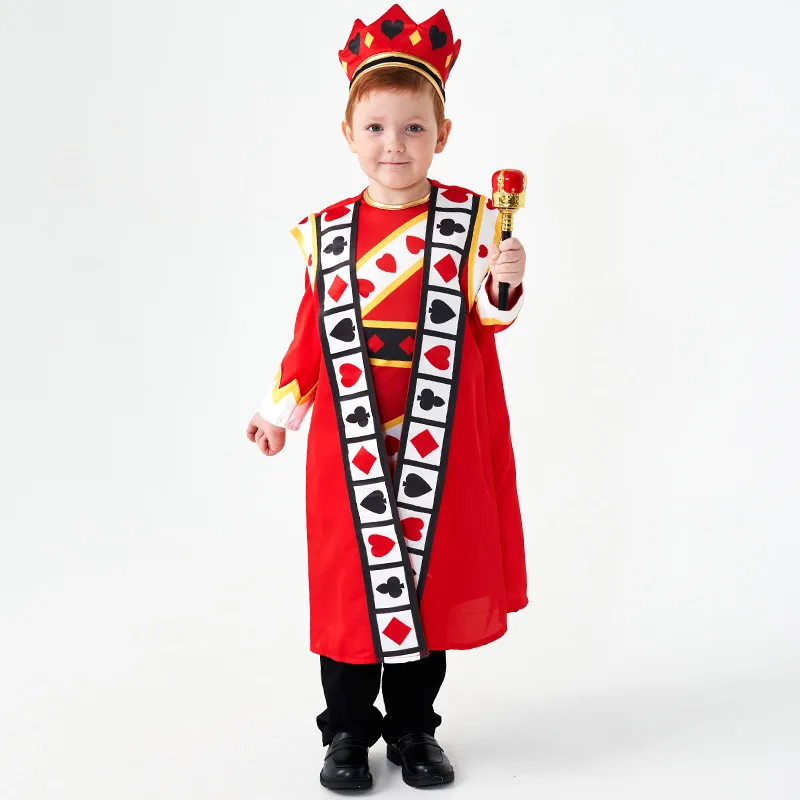 Umorden Child Kids Red Poker King Costume per ragazzi Tween 2-4T 4-6T 8-10T 10-12T