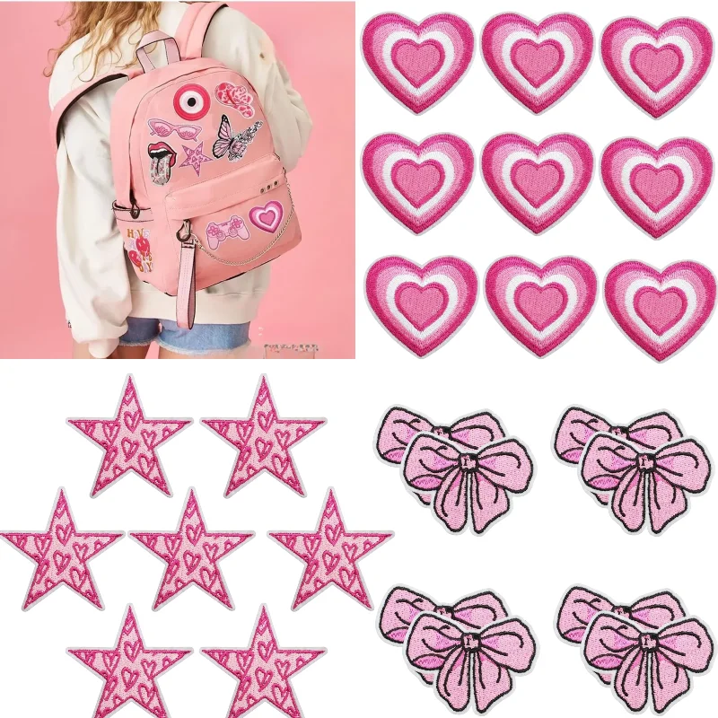 

Cartoon Graffiti Patches Embroidered Patches for Clothing Fashion Iron On Patches On Clothes Pink Badges On Backpack Accessory