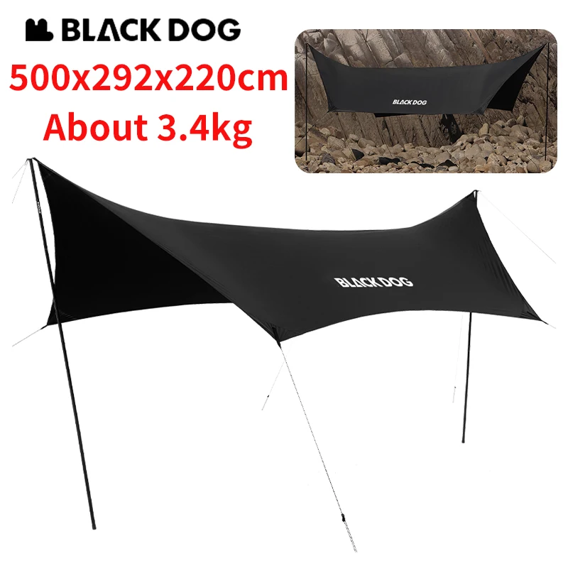 

Naturehike BLACKDOG Sun Shelter Black Coated UPF50+ for 6-10 Person Waterproof PU2000MM+ 15㎡ Sunscreen Camping Canopy Portable