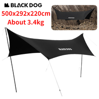Naturehike BLACKDOG Sun Shelter Black Coated UPF50+ for 6-10 Person Waterproof PU2000MM+ 15㎡ Sunscreen Camping Canopy Portable