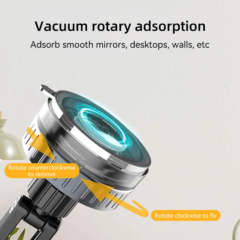 حامل هاتف محمول مغناطيسي، كوب شفط لسطح المكتب للسيارة، شفط مكنسة كهربائية لاصقة خلفية، قوي 360 درجة متعدد الوظائف #5