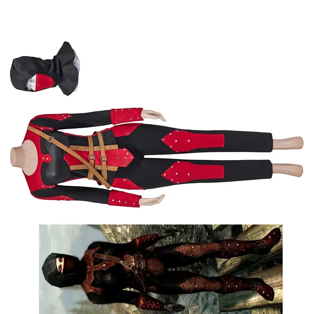

Game Dark Brotherhood Cosplay Shrouded Armor Costume Women Fantasia Ninja Uniform Suit Halloween Carnival Party Battle Outfits