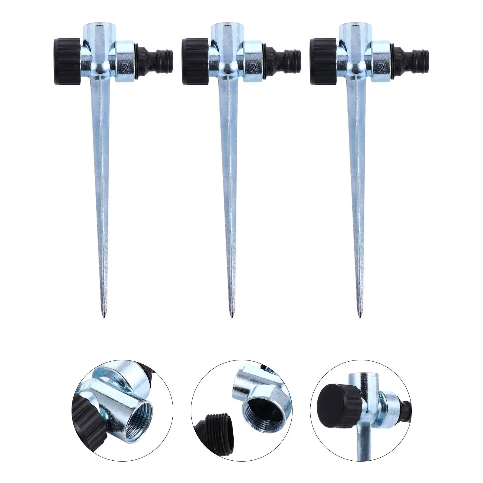 

Комплект из 3 прочных колышков-оснований для садовых разбрызгивателей, для системы полива газона, простая сборка, с резьбой