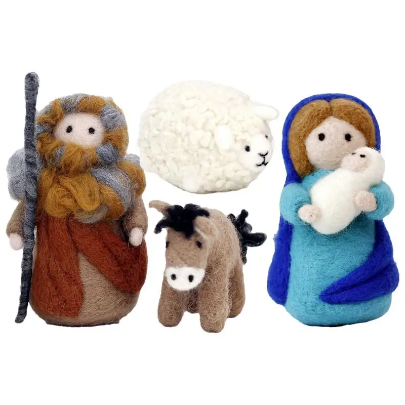 Felted Wool Ornaments Art Craft Ornaments Felt Figure Ornaments Making Kit Festive Christmas Crafts Supplies Christmas Tree