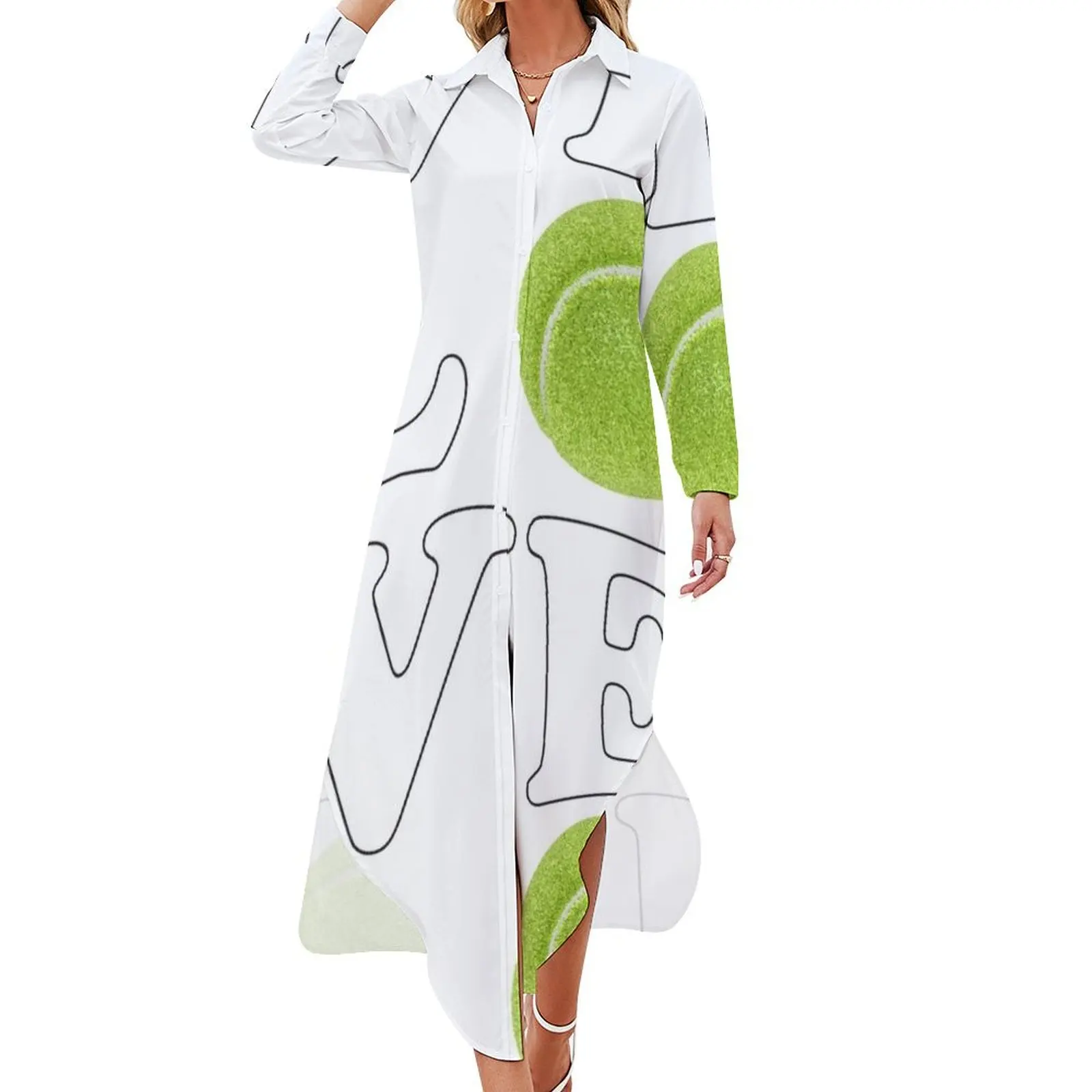 

I Love Tennis Long Sleeved Shirt Dress Long dress woman Women's dress prom 2024