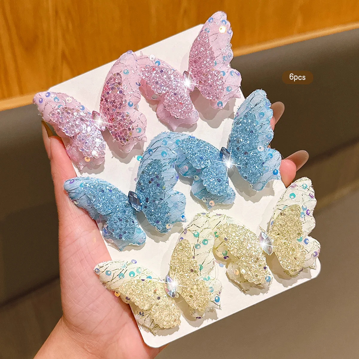

6 colorful butterfly hair clips with sweet and stylish hair accessories suitable for daily use