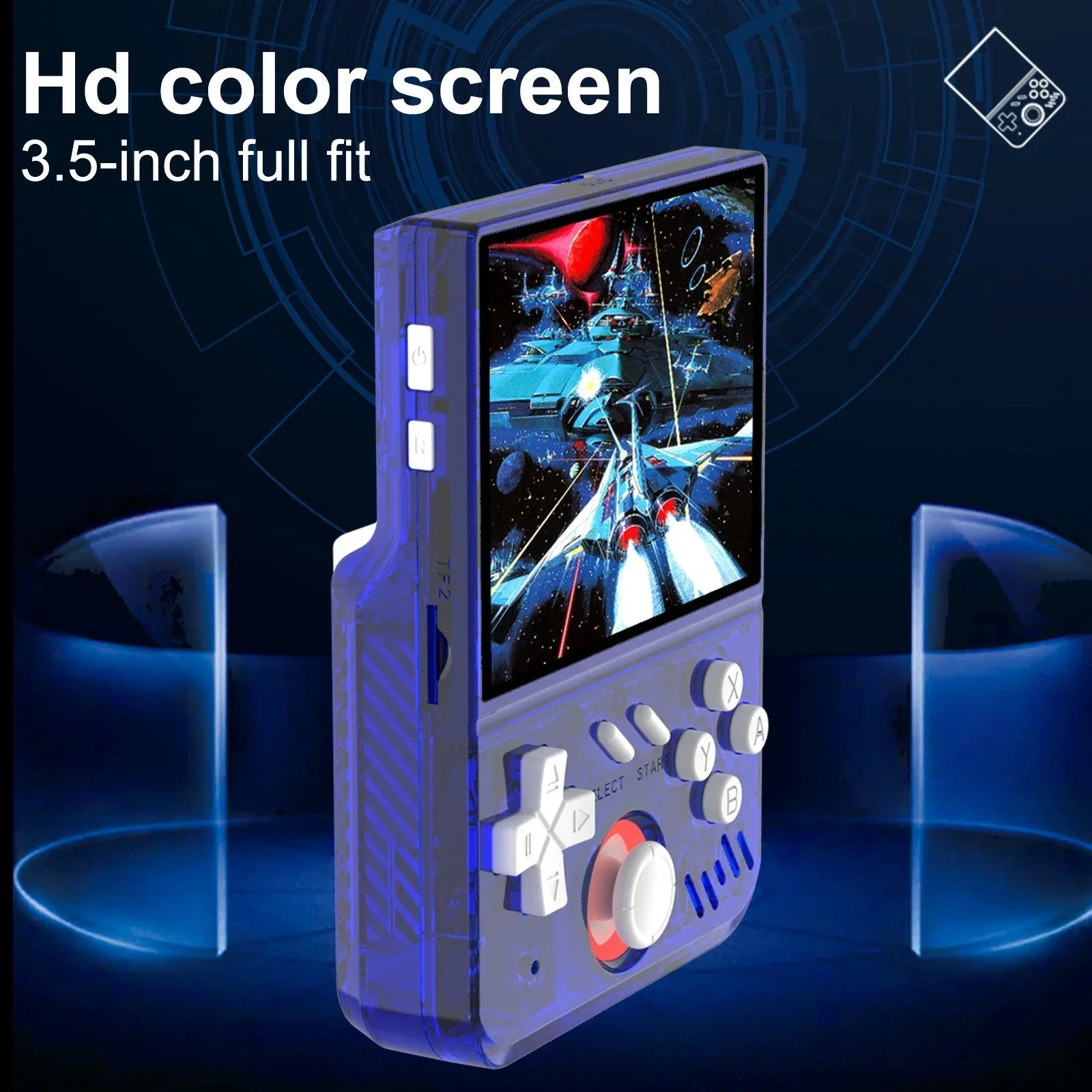 Mini console di gioco R36s Sistema Linux Palmare Schermo IPS da 3,5 pollici Video Mini lettore video portatile portatile128GB 15000 giochi