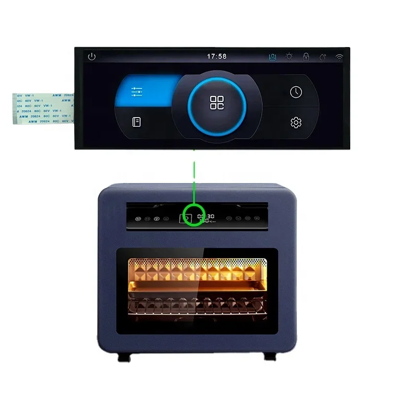 

RJY 6.8 Inch Stretched Bar Display Module 1280*480 MIPI TFT LCD with IPS LVDS Interface for Ovens and Microwave Ovens