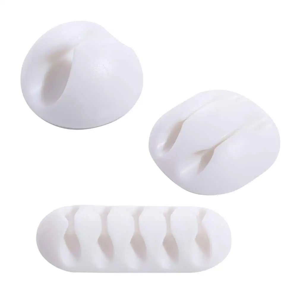 Organizador de cables de 5 agujeros/1 orificio/3 agujeros, soporte de cables autoadhesivo multifuncional, organizador de cables, Clips de Cable TPR, Cable de auriculares