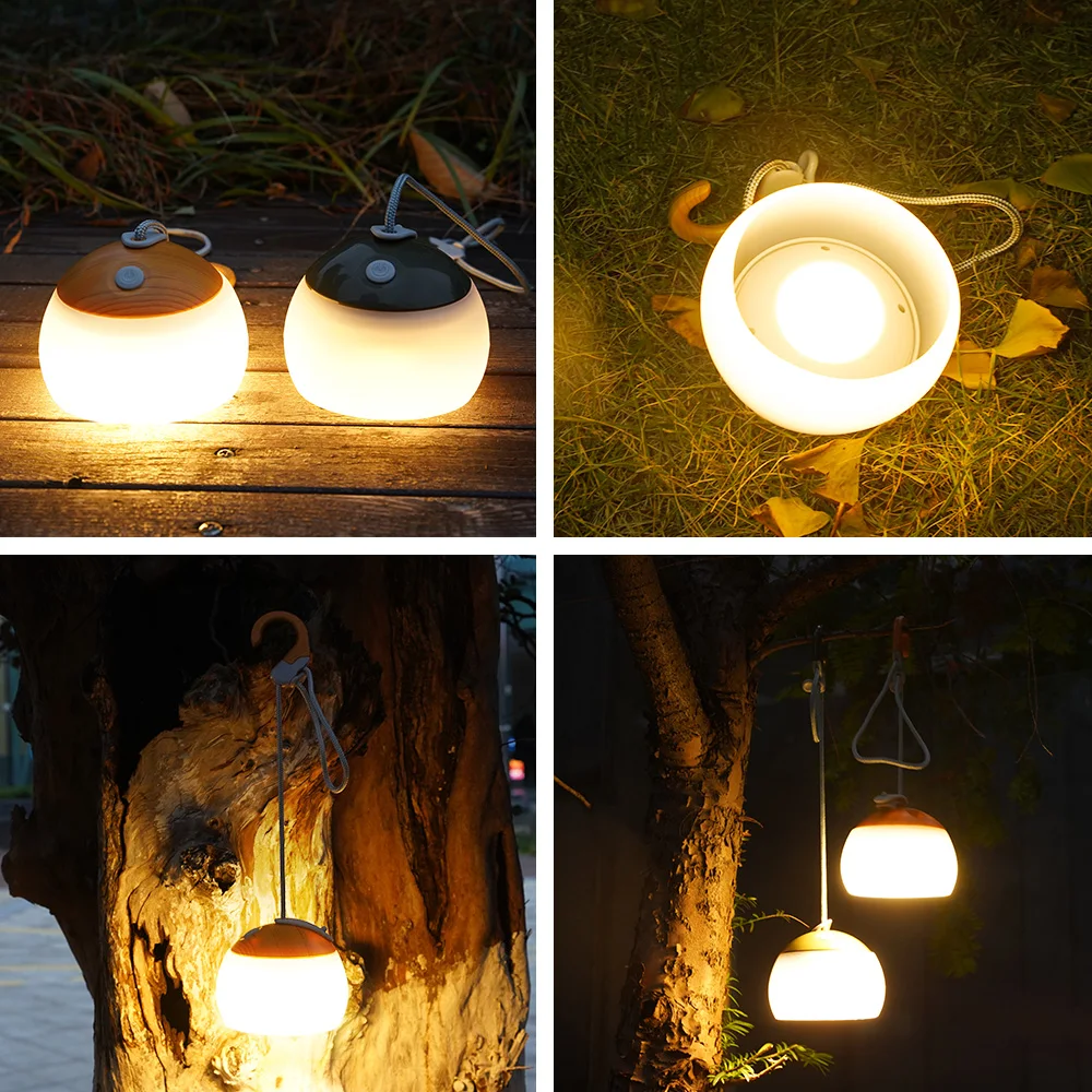 Mini Retro Camping Lantern USB Rechargeable Haning Hook Night Light Battery Powered Tent Table Light For Outdoor Emergency