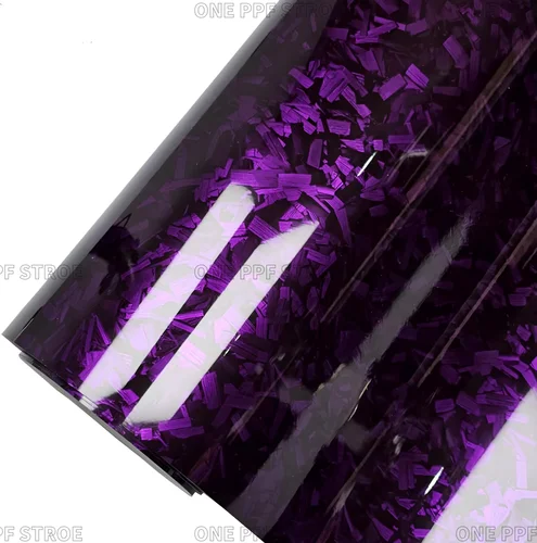 Imagen 2 del producto Película de vinilo de fibra de carbono autoadhesiva, envoltura de vinilo de ajuste automático, película púrpura brillante para carrocería de coche, pegatinas para motocicleta, accesorios para coche