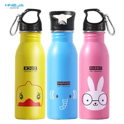 American 304 Stainless Steel Single Layer Children's Straw Water Kettle Portable Cartoon Sports Bottle