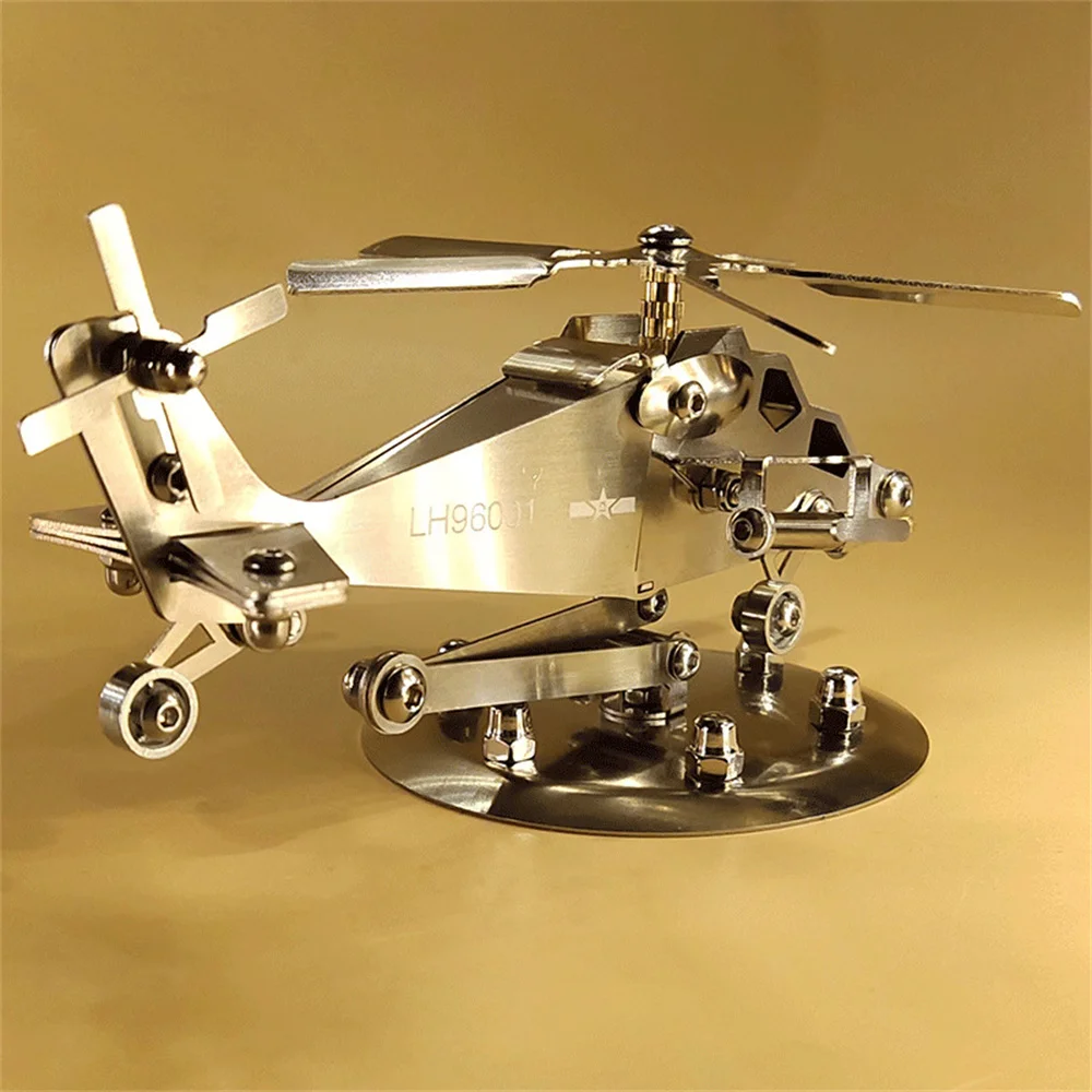 New SMG Wushi helicopter model Handmade stainless steel aircraft Metal crafts Aircraft model Office car accessories