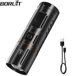 BORUiT Super Bright 3000LM LED Zoom Flashlight USB Rechargeable Power Bank Torch IPX5 Waterproof Camping Hunting Lantern