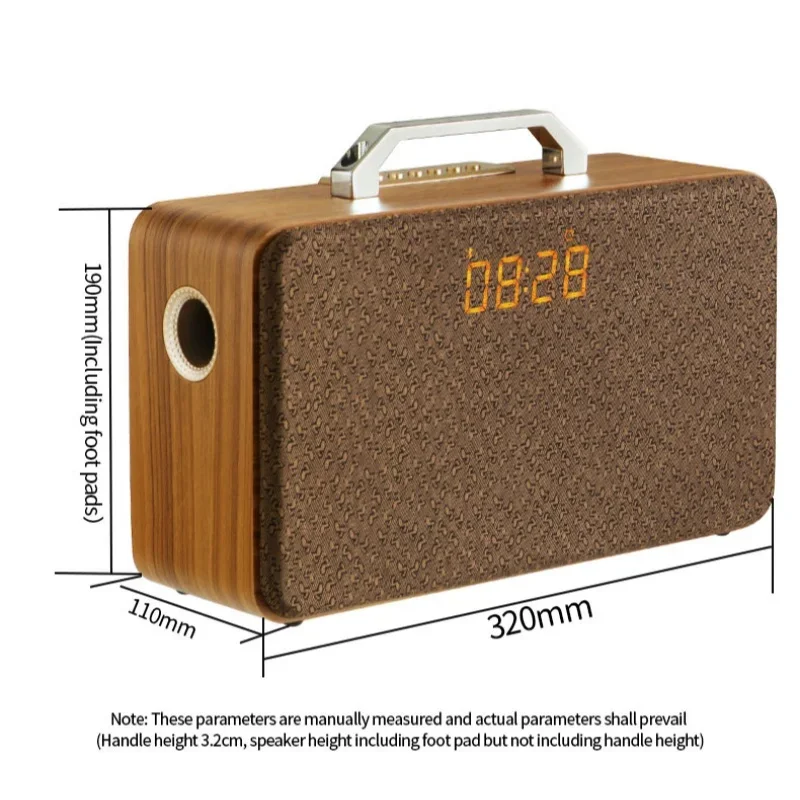 M300 40 watts retro ao ar livre portátil sem fio alto-falantes de madeira pesado subwoofer 3d estéreo sistema de cinema em casa alto-falante dente azul