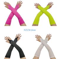 T21F Nightclub Gloves Short Fingerless Long Gloves for Women and Girls Gift