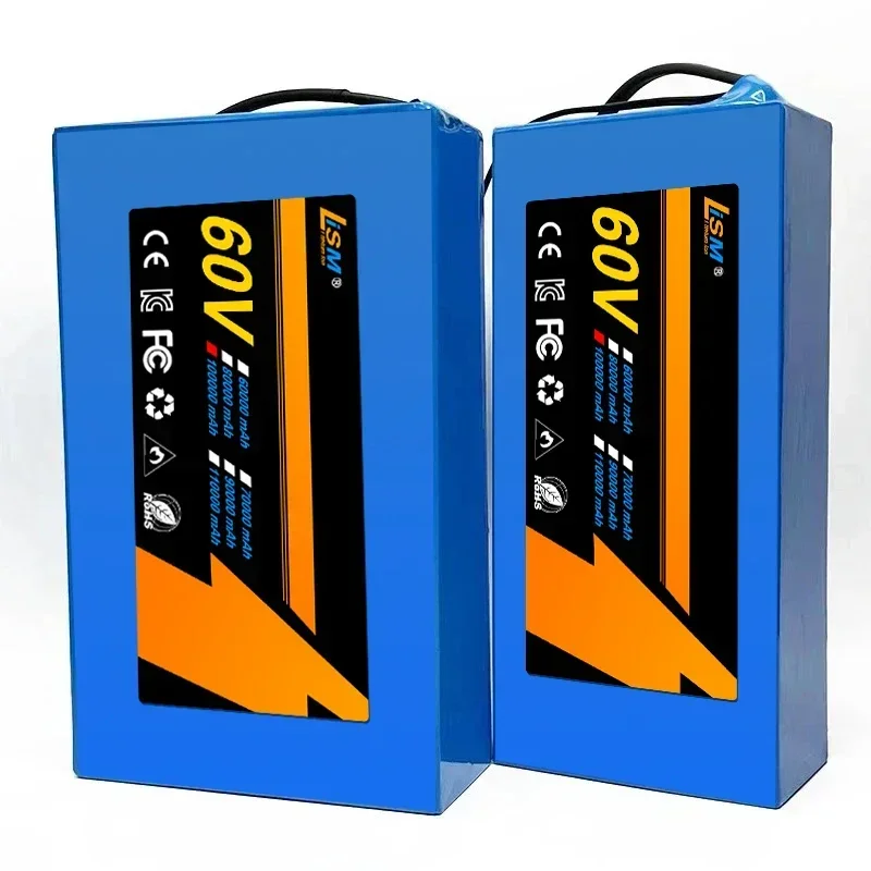 16S6P 60V 100Ah Rechargeable 2400W Lithium Battery Pack Original 60v for 60V 100Ah Electric Ebike Bicycle Scooter Spare Batterie