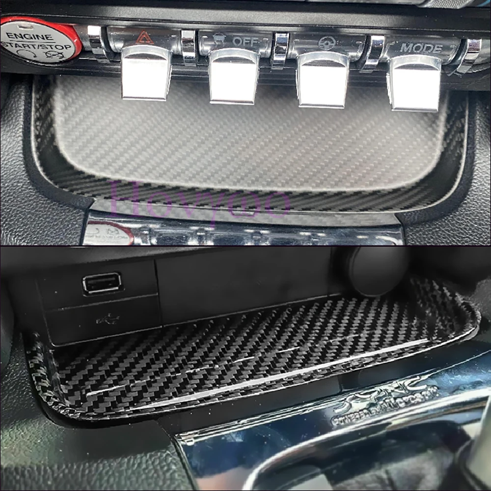 

Real Dry Carbon Interior Change Coin Tray Box Cover For Ford Mustang 2015-2023