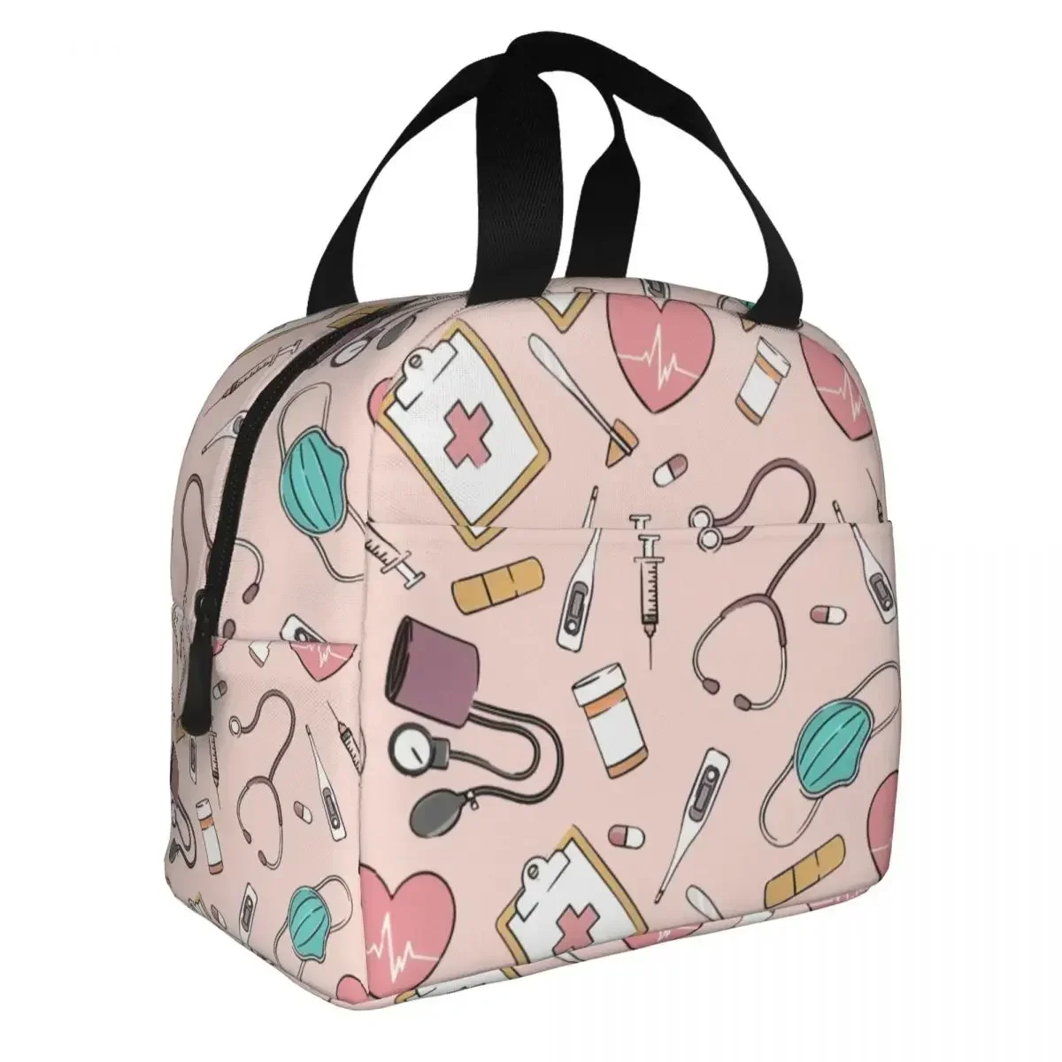 Custom Bag Custom Custom Pink Doctor Nurse Insulated Lunch Bag For School Office Enfermera En Apuros Portable Cooler Thermal Lun