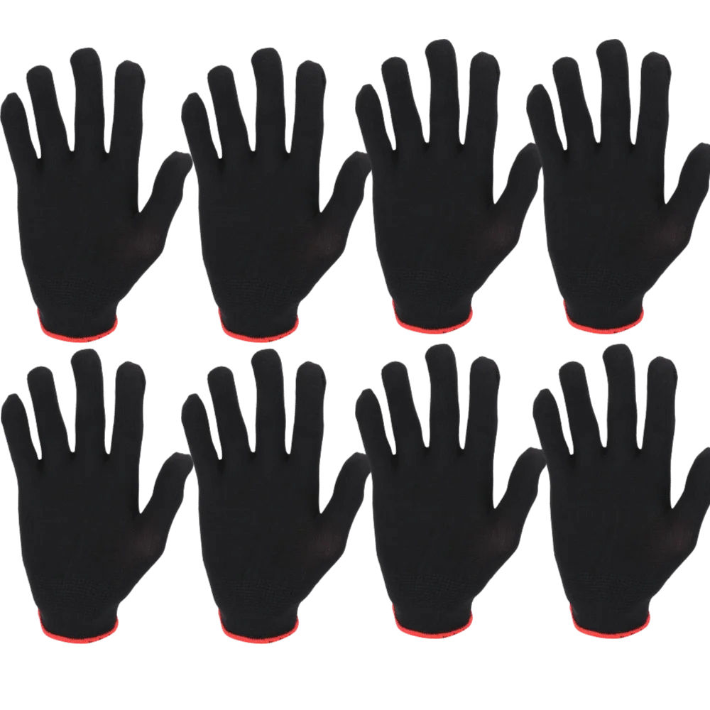 8PCS Black Guitar Gloves Nylon Material S/M/L Guitar Practice Gloves Guitar Fingertip Protector Playing Musical Instruments