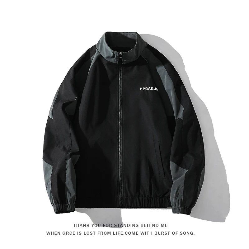 

American Sle Oversize Baseball Jaet Lightweight Sportswear Men's Autumn Outerwear Faionable Polyester Fabric Zipper Clo...