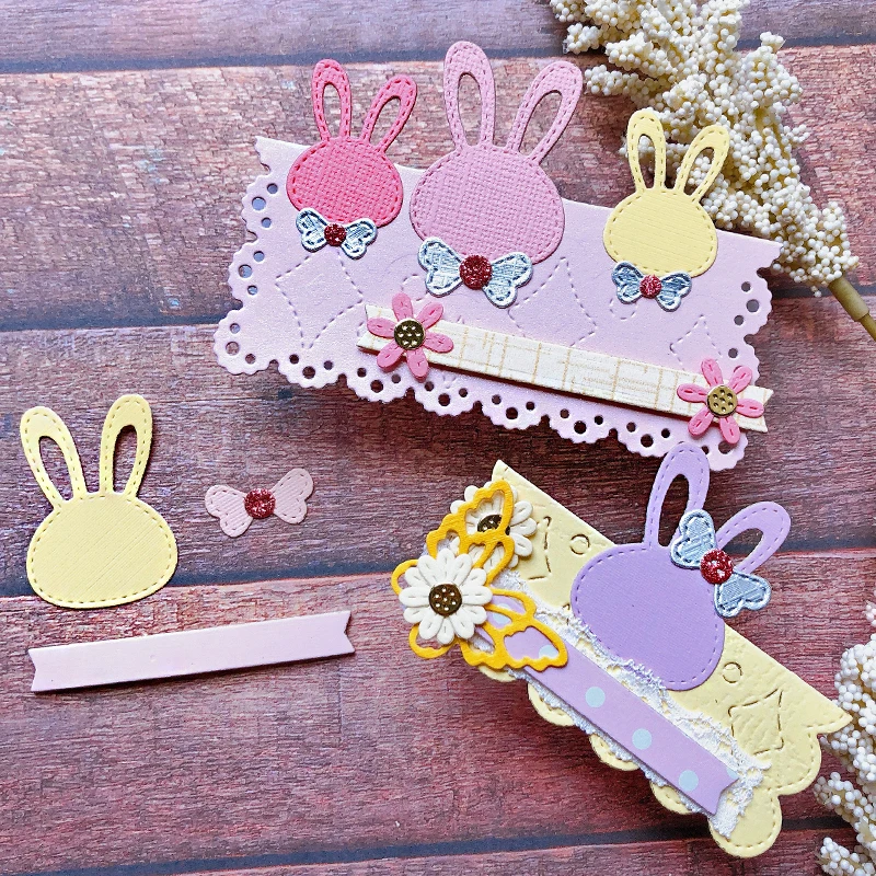 Panalisacraft Cute Rabbit Bunny Topper Metal Cutting Dies Stencils DIY Scrapbooking album Decorative Embossing DIY Paper Cards