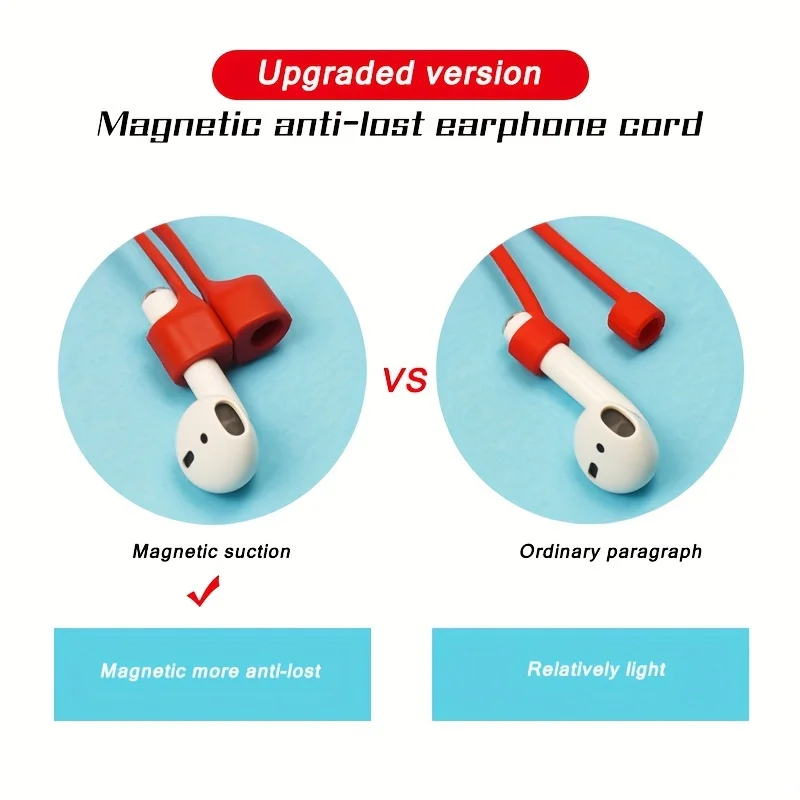 Silicone Anti Lost Magnetic Earphones Rope for Apple Airpods 4 3 Pro 2 1 Bluetooth Wireless Headphone Cables Neck Sports String