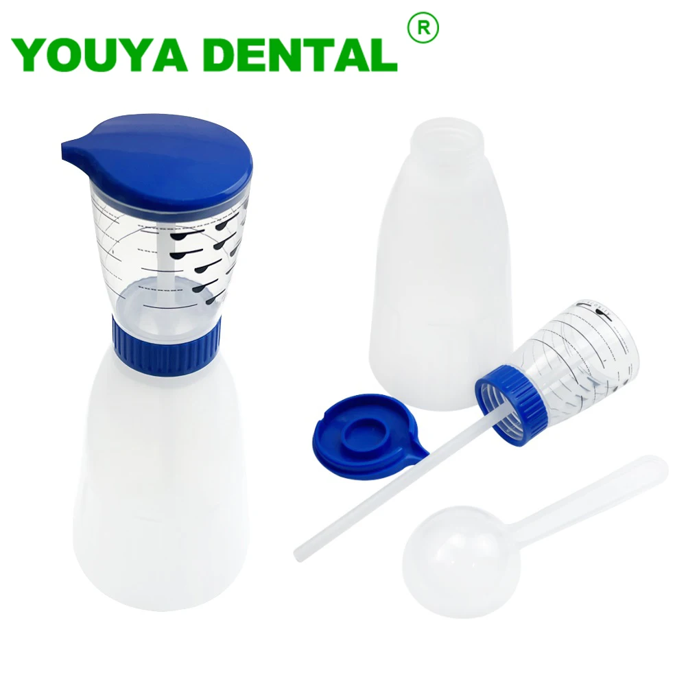 Dental Impression Material Alginate Mixer Water Dosing Bottle with Spoon Precise Powder-Liquid Ratio Stirring Mixing Kettle Cup