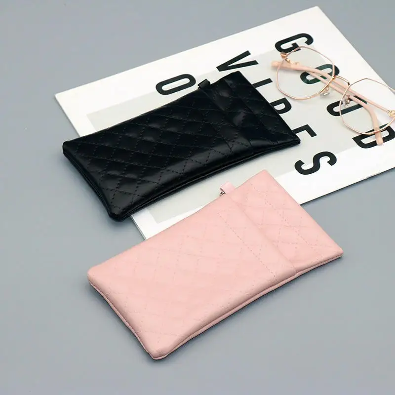 حافظة نظارات محمولة مضغوطة - حقيبة نظارات شمسية ناعمة من جلد البولي يوريثان، حامل منظم للنظارات الشمسية للهاتف المحمول #3