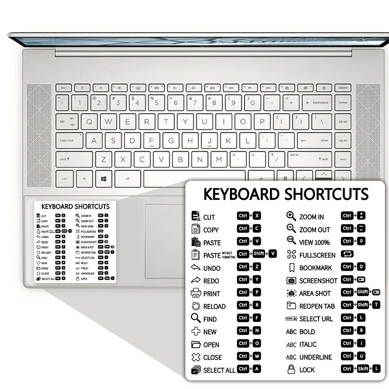 Reference Keyboard Shortcut Sticker Adhesive For PC Laptop Desktop Shortcut Sticker for Goo gle