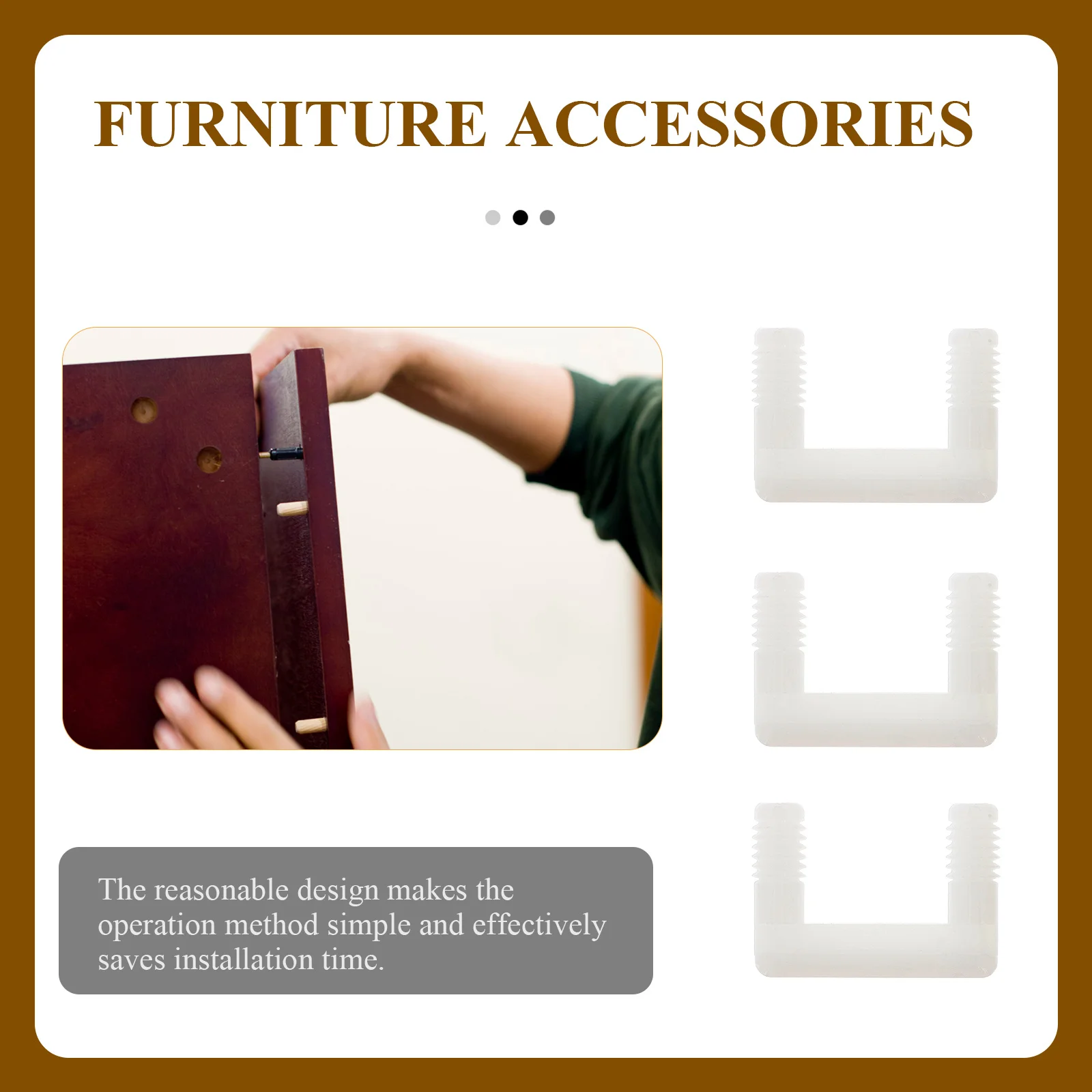 50 قطعة موصلات سريعة على شكل حرف U هيكل بسيط اتصال قوي عمر خدمة طويل وصلات أثاث غير مرئية