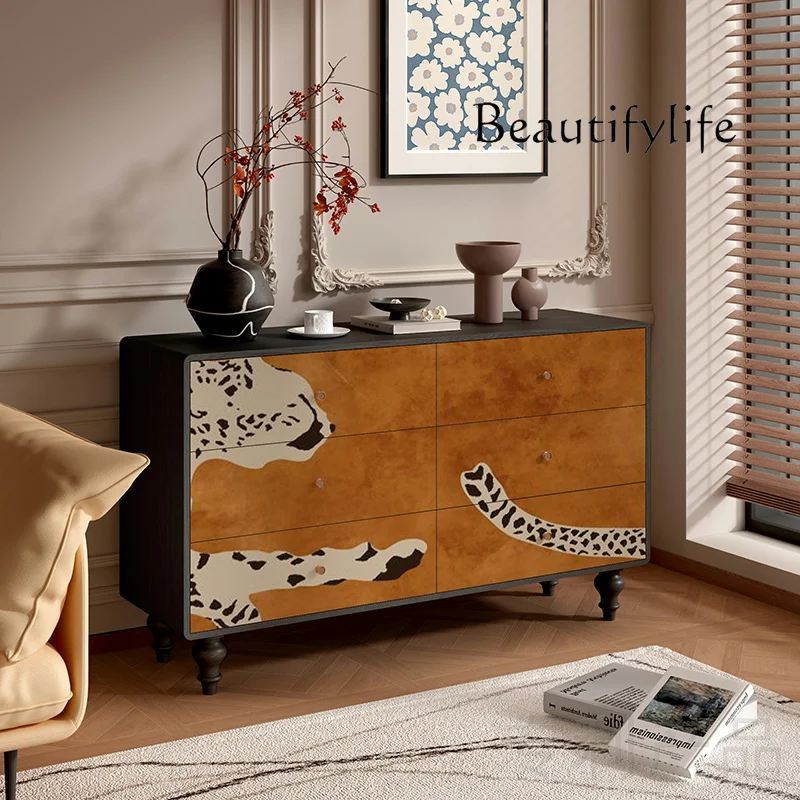 

American retro style solid wood six-chest cabinet, locker, bedroom, bedside storage and storage integrated