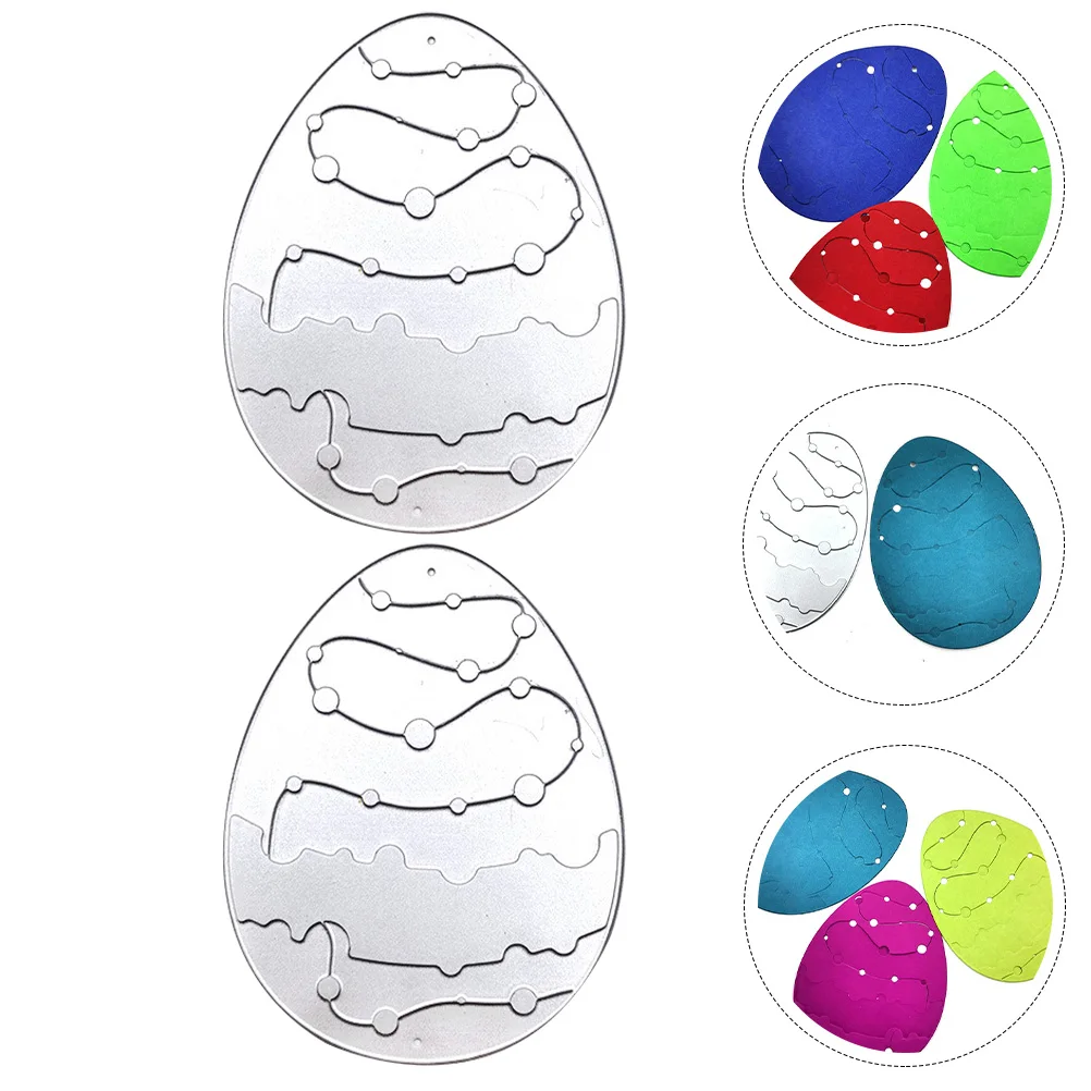 

2pcs Easter Egg Embossing Cutting Dies Durable Diy Stencils Scrapbook Templates Paper Crafts Photo Album Decorations Silver