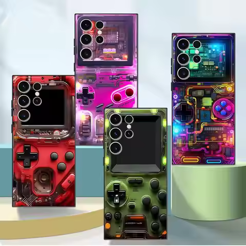 Game Machine Pattern Case for Samsung Galaxy S24 S25 Ultra S21+ S24Ultra S22 Plus S21 S23 FE S20 FE Soft Shell