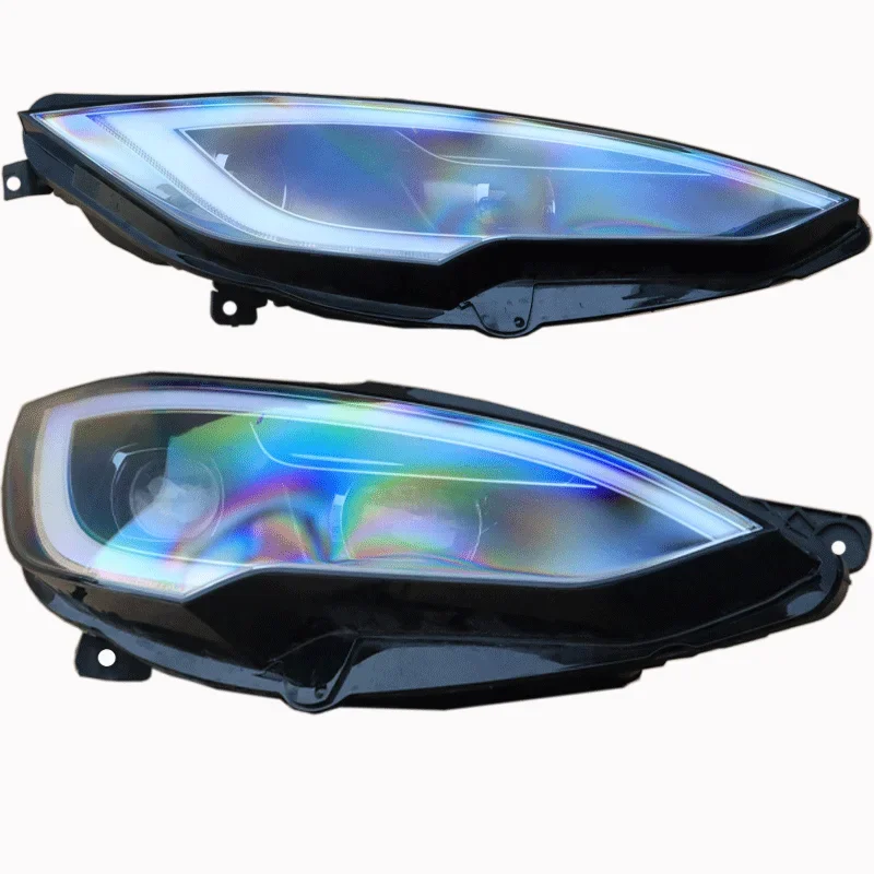 For 2014-2023 Tesla Model S Headlights Upgrade New White LED Pixel Front Lights with 8000K Color Temperature 6V/12V/24V Options