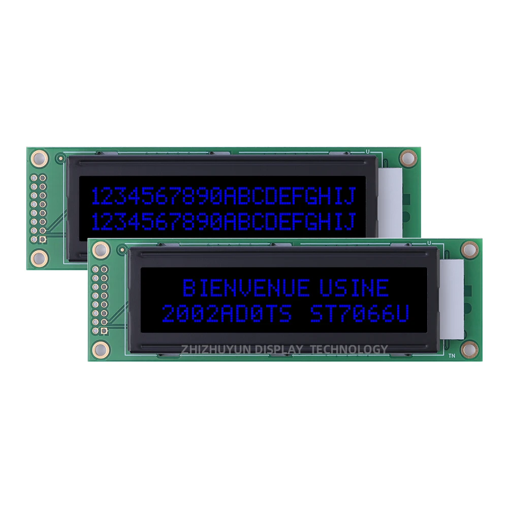 Módulo LCD de caracteres europeos, amplificador de Audio BTN, película negra, palabra blanca, pantalla, módulo de interfaz de doble fila, 2002A