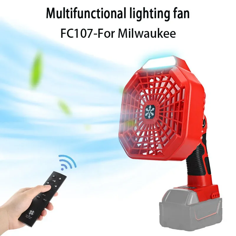 Ventilador multifuncional da iluminação exterior, bateria de lítio de Milwaukee 14.4V-18V, lâmpada 3W, FC103, FC104, FC105, FC106, FC107, FC108