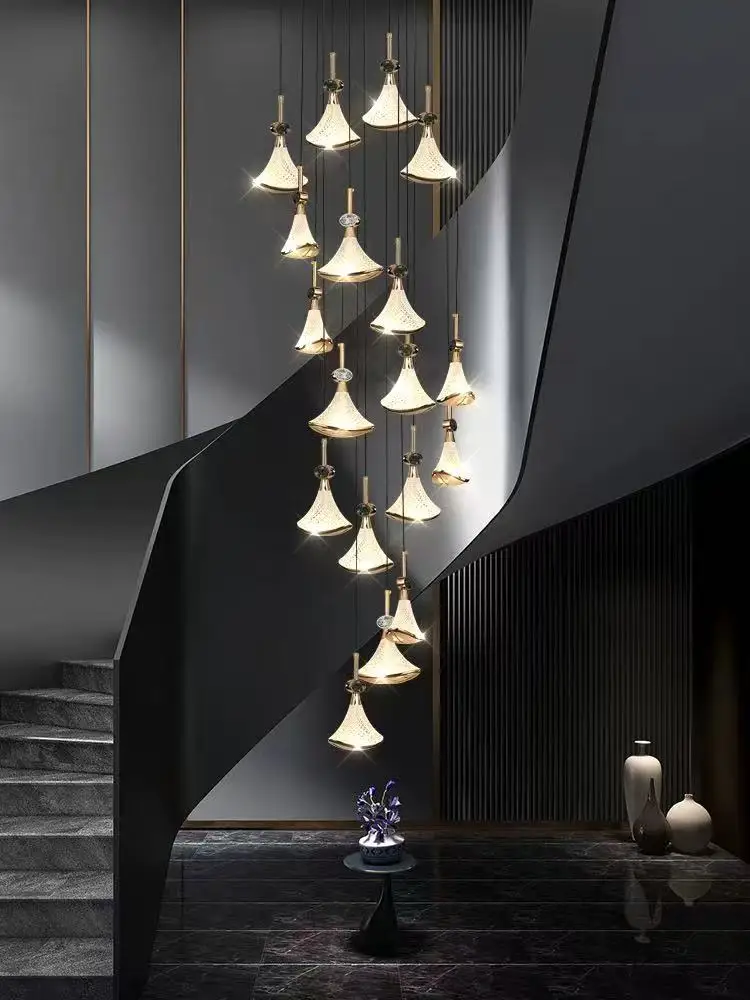 

REVEN Customizable Modern Chandelier Height adjustable Dimmable Luster Crystal Pendant Light for Living Room Ceiling lamp