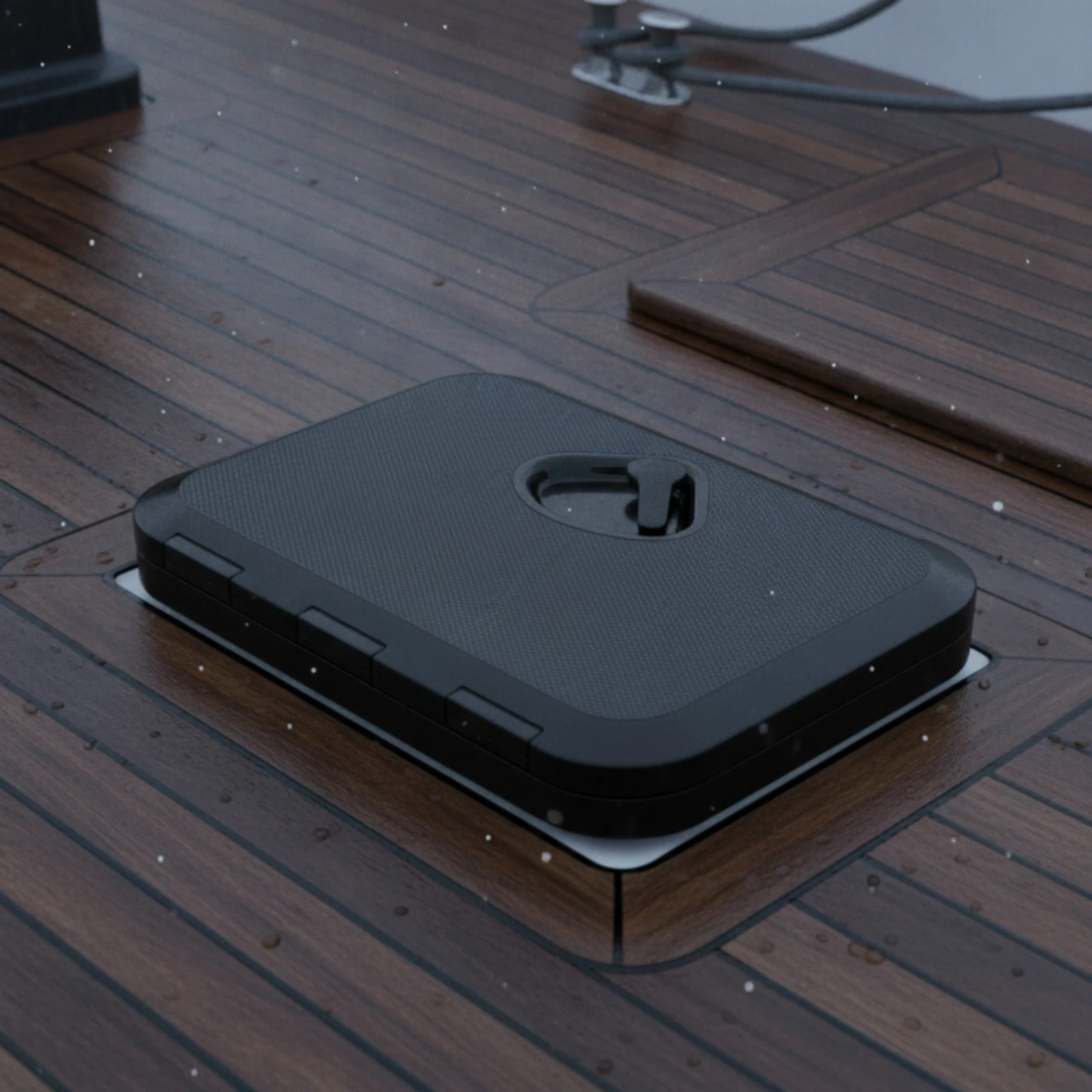 Marine Hatch with Gasket Hinged Deck Hatch with Latch Heavy-Duty Sleek-Profile for Yacht Builders, Boats, Yachts